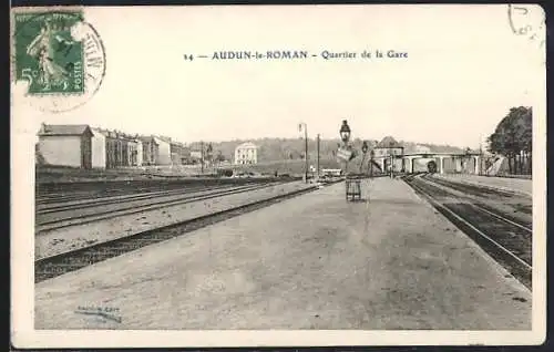 AK Audun-le-Roman, Quartier de la Gare, Bahnhof