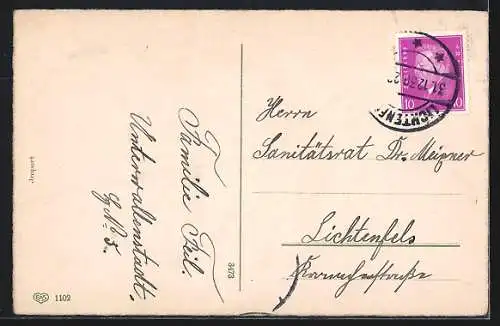 AK Schornsteinfeger mit Ferkeln und Dienstmädchen im Schnee, Neujahrsgruss