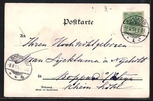 Künstler-AK Franz Stassen: Elsa, Lohengrin auf seinem Schwanenboot, Notenzeilen