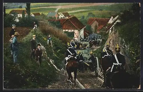 AK Artillerie auf dem Marsch