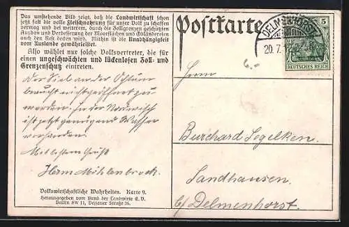 AK Durchschnittlicher Jahresverbrauch d. deutschen Volkes in Fleisch, Kuh, Schwein