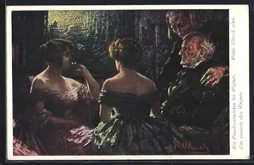 Künstler-AK Eine Plauderstunde bei Richard Wagner, Liszt