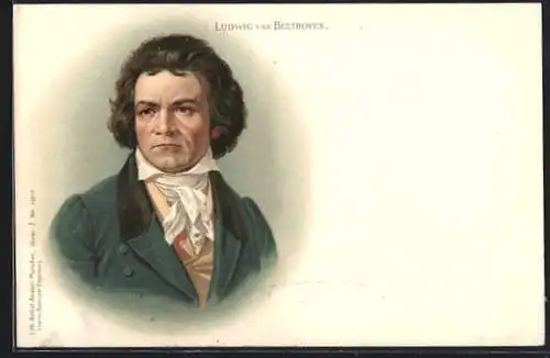 Lithographie Portrait Ludwig van Beethoven