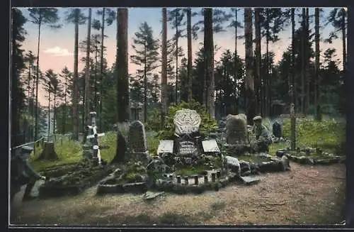 AK Waldfriedhof in den Vogesen, Kriegsgräber