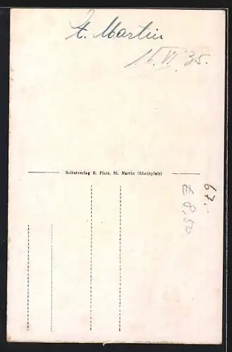 Künstler-AK Portrait eines Pfälzer Winzers