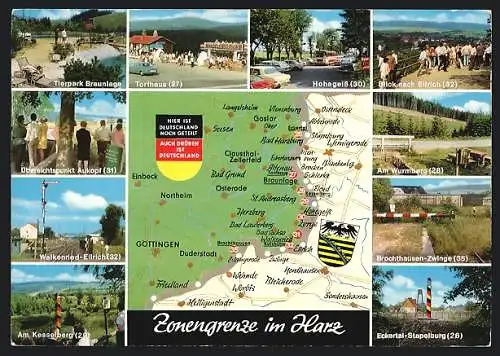 AK Göttingen /Harz, Zonengrenze im Harz, Hohegeiss, Am Wurmberg, Brochthausen-Zwinge