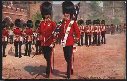 Künstler-AK Harry Payne: Changing Guard at St. James, The Coldstream Guards