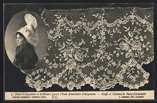 AK Basse-Normandie, Coiffe et Costume, Point d`Argentan et d`Alencon reunis