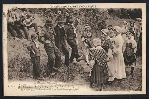 AK Auvergne, L`Auvergne Pittoresque, Drehleier