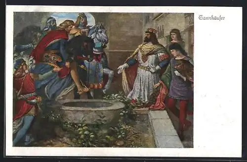 AK Szene aus Richard Wagner`s Tannhäuser