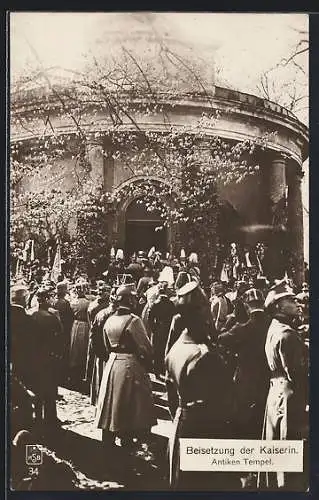 AK Beisetzung der Kaiserin Auguste Victoria von Preussen am Antiken Tempel