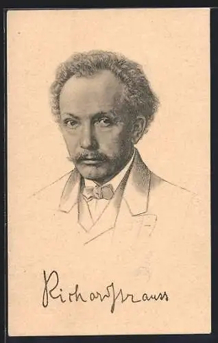 Künstler-AK Portrait des Komponisten Richard Strauss