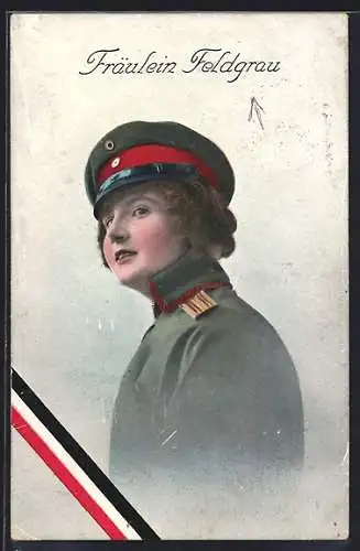 AK Deutsche Frau in Uniform, Fräulein Feldgrau