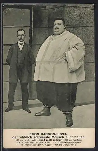 AK E. Cannon-Erven, der schwerste Mensch aller Zeiten