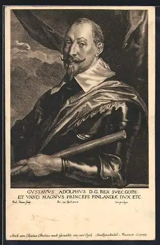 AK Portrait von König Gustav-Adolf von Schweden