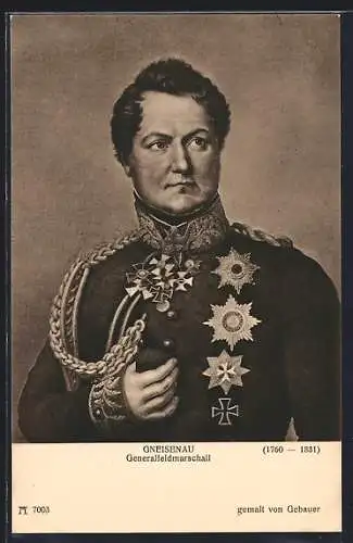 AK Generalfeldmarschall Gneisenau in Uniform