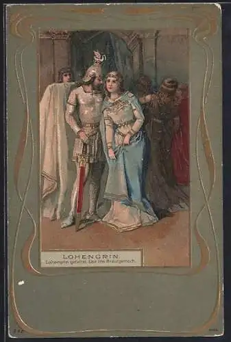 AK Parsival, Lohengrin accompanies Elsa to the Bridal Chamber, Jugendstil