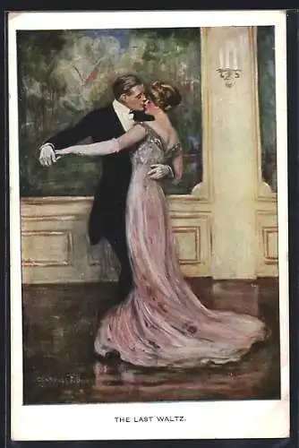 Künstler-AK Clarence F. Underwood: Der letzte Walzer, Liebespaar tanzt Walzer