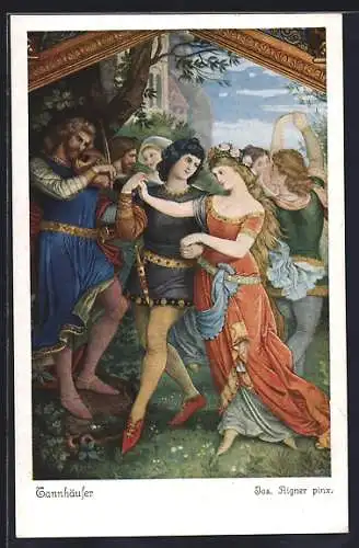 AK Liebespaar und Musikant, Tannhäuser