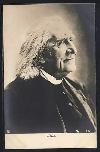 AK Liszt, Portrait des Komponisten in hohem Alter