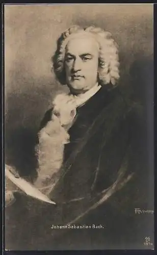 Künstler-AK Portrait des Komponisten Johann Sebastian Bach