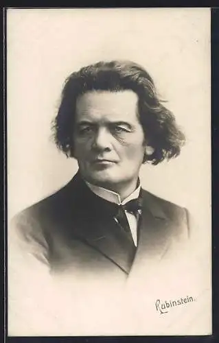 AK Anton Rubinstein als betagter Herr mit Fliege im Jackett