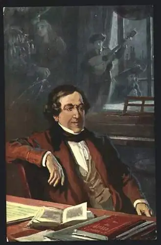 Künstler-AK G. Rossini composant Le Barbier de Séville