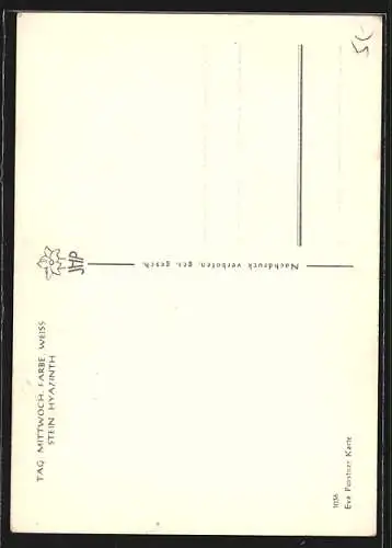 AK Sternzeichen Jungfrau, Mann beobachtet eine junge Frau