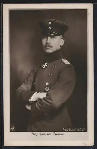 AK Prinz Oskar von Preussen als Soldat in Uniform porträtiert