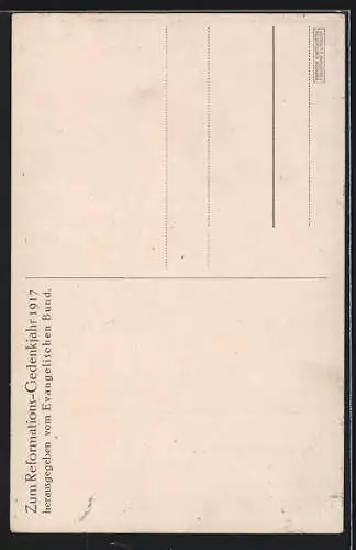 AK D. Martin Luther in seiner Kutte mit Hut