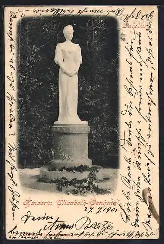 AK Salzburg, Kaiserin Elisabeth (Sissi) von Österreich Denkmal