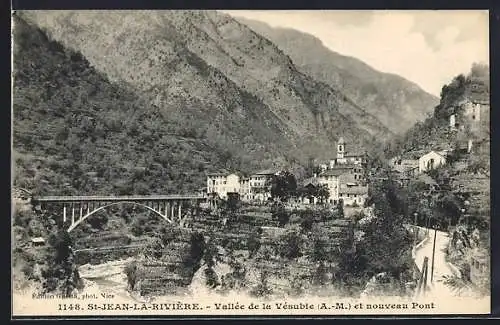 AK Saint-Jean-la-Rivière, Vallée de la Vésubie et nouveau pont