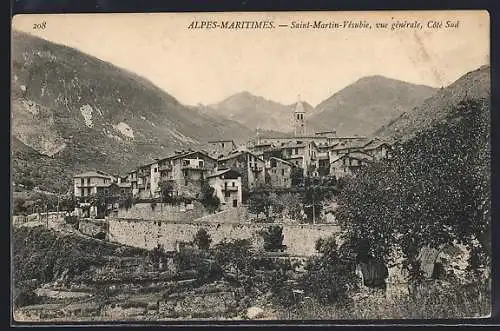 AK Saint-Martin-Vésubie, Vue générale, côté Sud