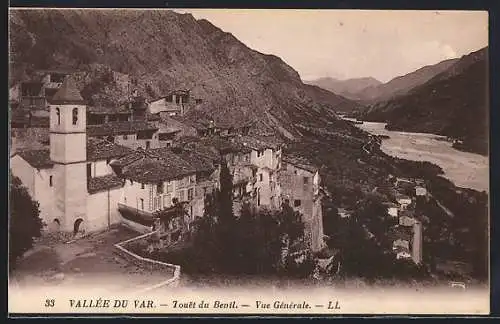 AK Touët-du-Boutl, Vallée du Var et vue générale des montagnes