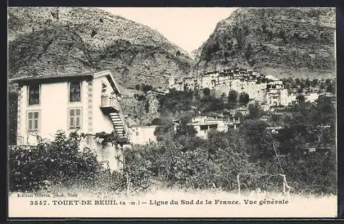 AK Touët-de-Beuil, Ligne du Sud de la France, vue générale