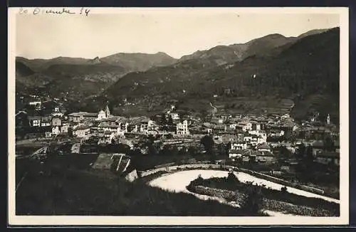 AK Sospel, Vue panoramique et les lacets de la Route de Menton