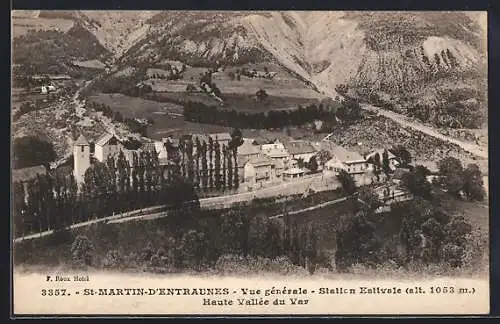 AK Saint-Martin-d`Entraunes, Vue générale, Station estivale, Haute Vallée du Var (alt. 1053 m)