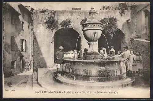 AK Saint-Paul-du-Var, La Fontaine Monumentale