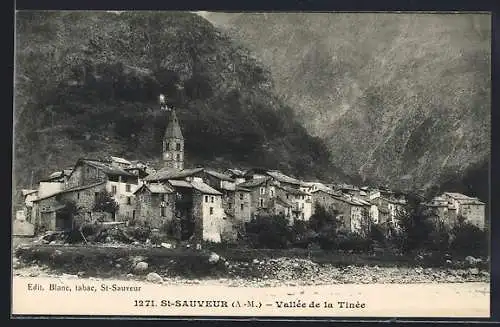 AK Saint-Sauveur, Vue du village dans la vallée de la Tinée