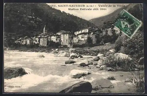 AK Saint-Sauveur, Vallée de la Tinée, Station estivale et riviere tumultueuse