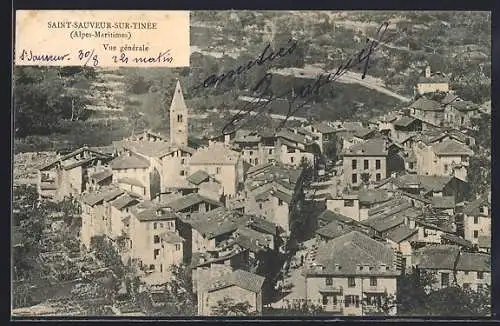 AK Saint-Sauveur-sur-Tinée, Vue générale du village des Alpes-Maritimes