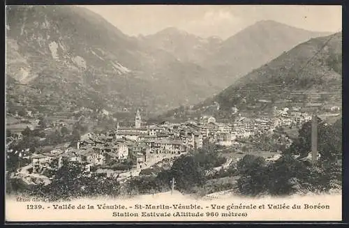 AK St-Martin-Vésubie, Vue générale et Vallée du Boréon