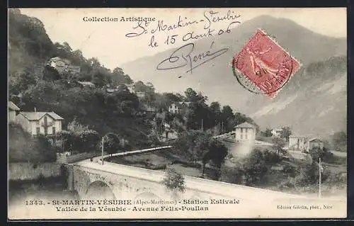 AK Saint-Martin-Vésubie, Station estivale Vallée de la Vésubie, Avenue Félix-Poullan