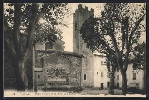 AK Vence, Place Godon et la Tour de l`Église