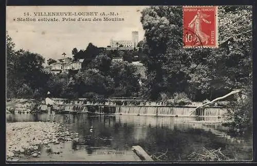 AK Villeneuve-Loubet, Station estivale. Prise d`eau des Moulins