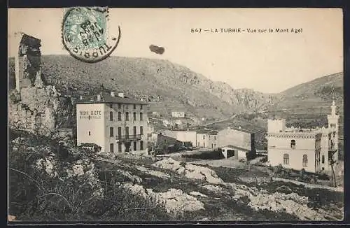 AK La Turbie, Vue sur le Mont Agel et les bâtiments environnants