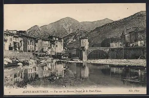 AK Sospel, Vue sur la Bévéra, Et le Pont-Vieux