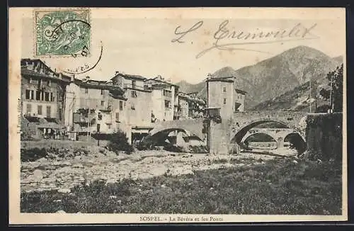 AK Sospel, La Bévéra et les Ponts