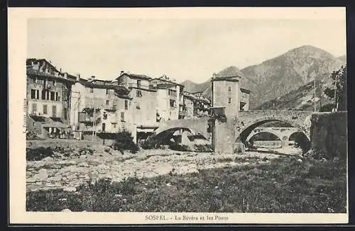 AK Sospel, La Bévéra et les ponts