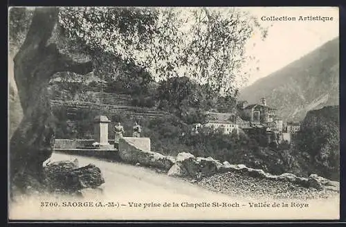AK Saorge, Vue prise de la Chapelle St-Roch, Vallée de la Roya